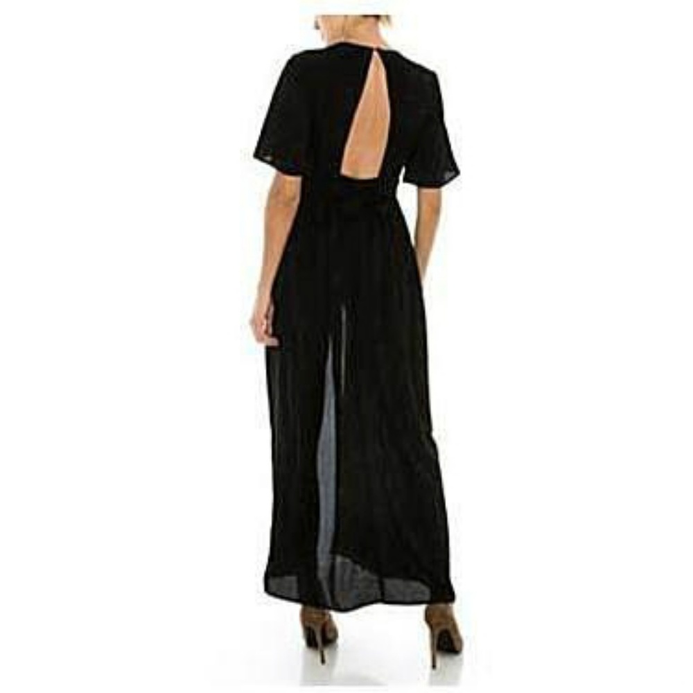 Black Kimono Maxi Romper - Picture 3 of 5